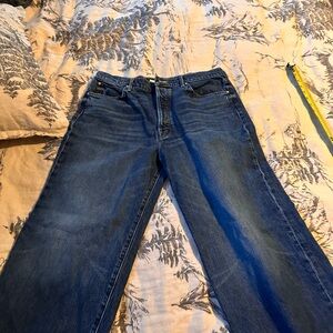 MOTHER Flare & Wide Leg Jeans in Deep Blue